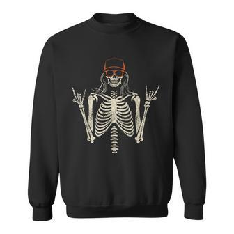 Skater Halloween Skeleton Rocker Cool Punk Rock N Boy Sweatshirt - Thegiftio UK