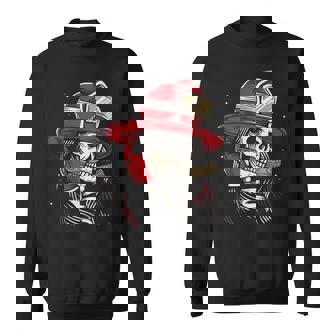 Skeleton Firefighter Lazy Halloween Costume Skull Fireman Sweatshirt | Seseable UK