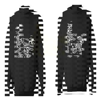 Skeleton Leads Dog Skull Pet For Halloween Costume Sweatshirt - Monsterry