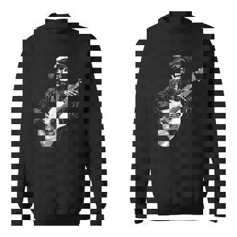 Skeleton Playing Acoustic Guitar Guitarist Music Lover Sweatshirt | Seseable UK