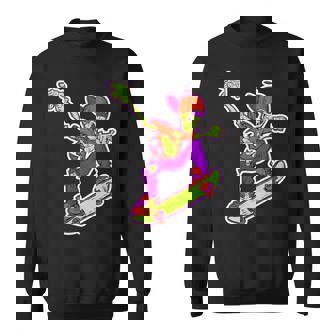 Skeleton-Skater On Skateboard Best Skateboarding Sweatshirt - Monsterry