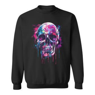 Skeleton Skull Biker Rocker Skull Punk Rock Sweatshirt - Geschenkecke