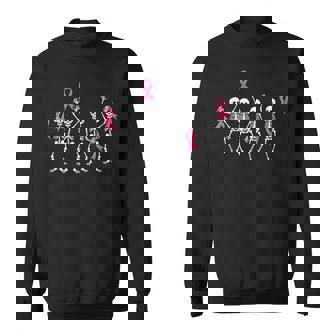Skeletons Pink Ribbon Family Breast Cancer Awareness Sweatshirt | Mazezy