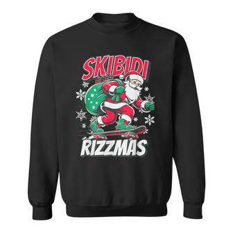 Skibidi Rizzmas Santa Rizz Christmas Skater Santa Xmas Sweatshirt - Thegiftio UK