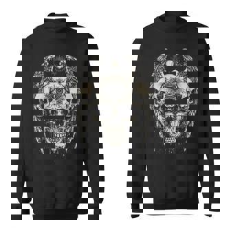 Skull Eye Wings Goth Grunge Y2k Gothic Alt Emo Aesthetic Sweatshirt - Monsterry