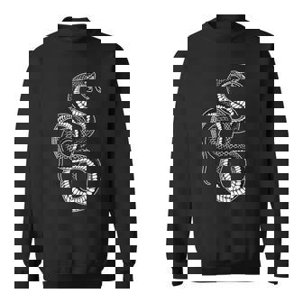 Snake X Serpent X Black Snake X Coil Blackwork Sweatshirt | Mazezy