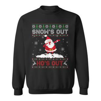 Snows Out Ho Ho Hos Sweater Style Christmas Santa Ugly Sweatshirt - Thegiftio UK