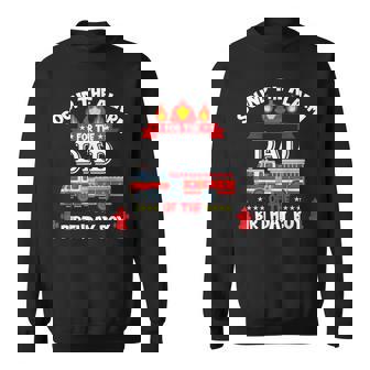 Sound The Alarm Dad Birthday Boy Fire Truck Lover Fireman Sweatshirt - Monsterry