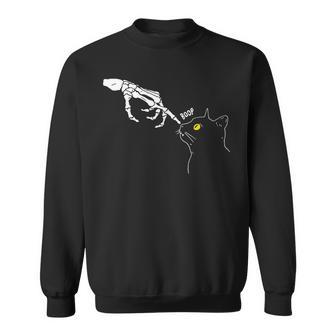 Spooky Boop Skeleton Hand Touch Nose Cat Halloween Sweatshirt - Thegiftio UK