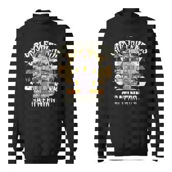 Spooky Friends Gathering Ghostly Halloween Haunted House Sweatshirt - Monsterry