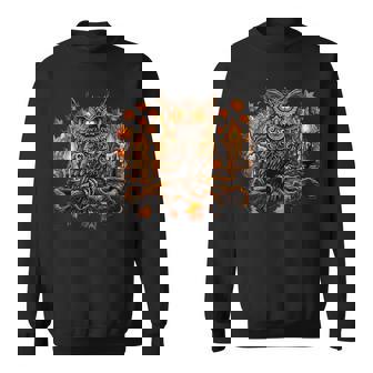 Spooky Gothic Halloween Snowy Owl Retro Eye For Owl Lover Sweatshirt - Monsterry