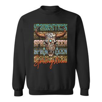 Springsn Last Name Proud Vintage Retro Lovers Leopard Sweatshirt - Thegiftio UK