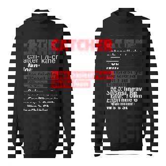 Squatting Behind Home Plate Baseball Catcher Definition Sweatshirt - Thegiftio UK