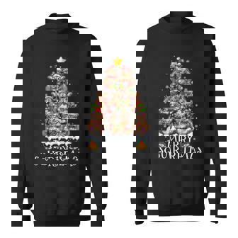 Squirrel Christmas Tree Lights Merry Squirrelmas Santa Xmas Sweatshirt | Seseable UK