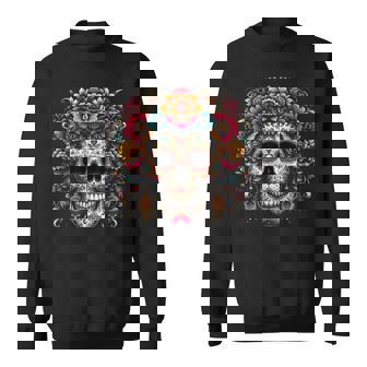 Sugar Skull Day Of The Dead Dia De Los Muertos Halloween Sweatshirt | Mazezy