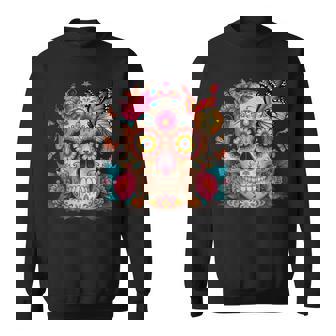 Sugar Skull Day Of Dead Halloween Dia De Muertos Sweatshirt | Mazezy