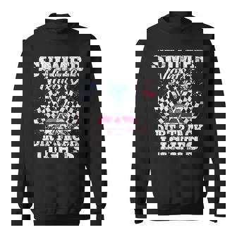 Summer Nights & Dirt Track Lights Racing Driver Sweatshirt - Monsterry