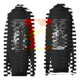 Sunshine Cat Summertime Cool Black Cat Summer Season Sweatshirt - Monsterry