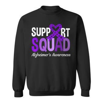 Support Squad Alzheimers Awareness Wear Purple Ribbon Sweatshirt - Thegiftio UK