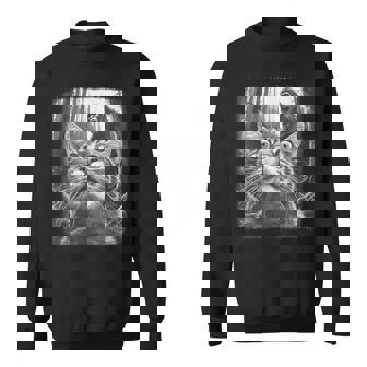 Surprised Scared Cat Selfie With Sasquatsch Bigfoot 0D4erf Sweatshirt - Thegiftio
