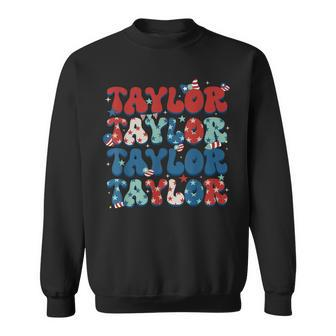 Taylor First Name Personalized 4Th Of July American Flag Sweatshirt - Monsterry AU