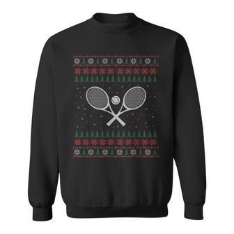 Tennis Rackets Ugly Christmas Sweater Style Sweatshirt - Thegiftio UK