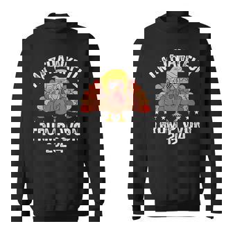 Im Thankful Trump Won 2024 Turkey Thanksgiving American Flag Sweatshirt - Thegiftio UK