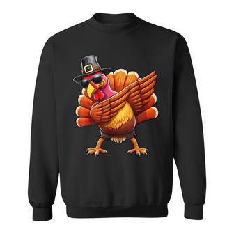 Thanksgiving Day Dabbing Turkey Pilgrim Boys Men Dab Sweatshirt - Monsterry