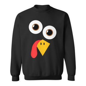 Thanksgiving Face Holiday Celebration Fun Turkey Symbol Sweatshirt - Monsterry
