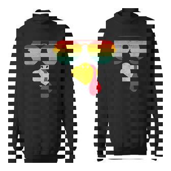 Thanksgiving Turkey Face Sunglasses Thanksgiving Sweatshirt - Thegiftio UK