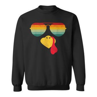 Thanksgiving Turkey Face Sunglasses Thanksgiving Sweatshirt - Thegiftio UK