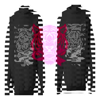 Tiger Pink Ribbon Support Fight Breast Cancer Awareness Sweatshirt - Thegiftio UK