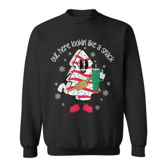 Tree Cake Debbie Xmas Out Here Lookin Like A Snack Christmas Sweatshirt - Thegiftio UK