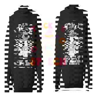 Trick Or Speech Slp Halloween Speech Therapy Halloween Sweatshirt - Thegiftio UK