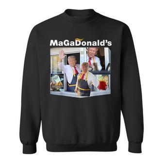 Trump Works The Drive-Thru Maga Donald's Trump Make Fries Sweatshirt - Thegiftio UK