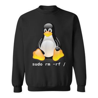 Tux Linux Penguin Sudo Rm -Rf Computer Science Sweatshirt - Geschenkecke