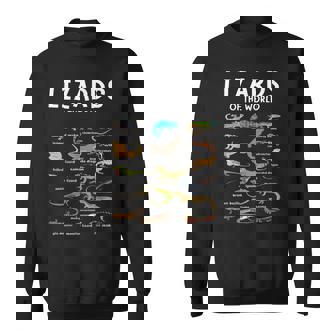 Types Of Lizards Of The World Reptile Herpetology Lizard Sweatshirt - Monsterry