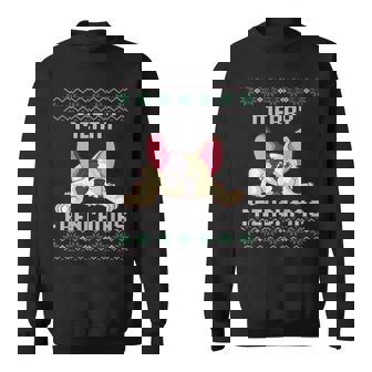 Ugly Christmas Sweater Merry Frenchmas French Bulldog Dog Sweatshirt | Seseable UK
