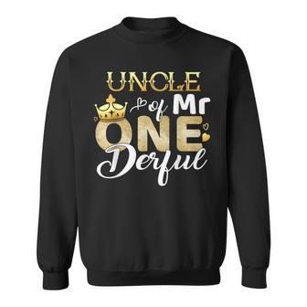 Uncle Of Mr Onederful Birthday First One-Derful Matching Sweatshirt - Thegiftio UK