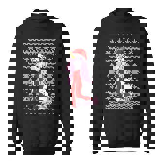 Unicorn Santa Hat Scarf Ugly Christmas Sweater Holiday Sweatshirt | Seseable UK
