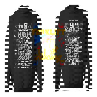 Usa Forklift Racing Team Forklift Operator Sweatshirt - Monsterry
