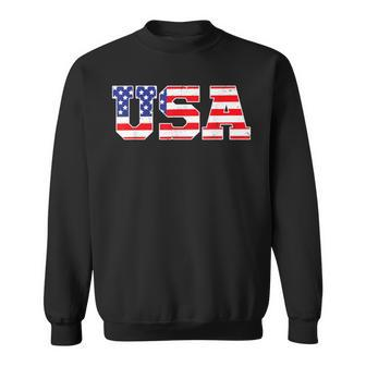 Usa Patriotic American Flag 4Th Of July Sweatshirt - Monsterry DE