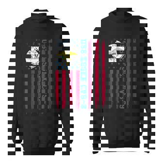 USS Essex CVS-9 American Flag Aircraft Carrier Veteran Papa Sweatshirt - Monsterry