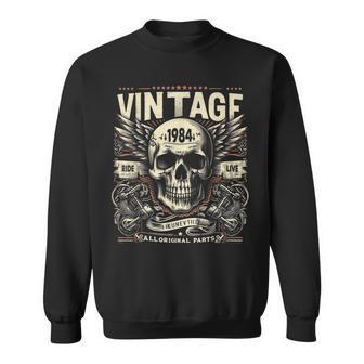 Vintage 1984 Born 1984 Birthday Skull Biker Motorcycle Sweatshirt - Geschenkecke