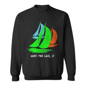 Vintage 80's 90's Style Pine Lake UT Sailing Sweatshirt - Monsterry