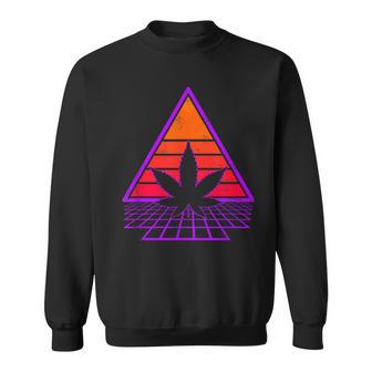 Vintage 80's Marijuana Retro Weed Cannabis Leaf Sweatshirt - Monsterry