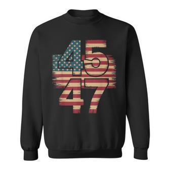 Vintage American Flag Retro 45 47 Trump 2024 Sweatshirt - Geschenkecke