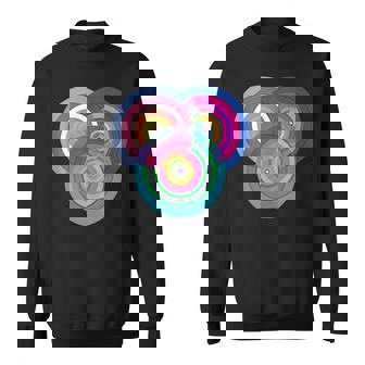 Vintage Color Circles Frequency Triangulation Cymatics Rings Sweatshirt - Monsterry
