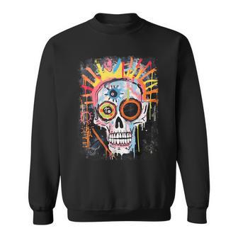 Vintage Graffiti Biker Rocker Skeleton Punk Horror Skull Sweatshirt - Geschenkecke