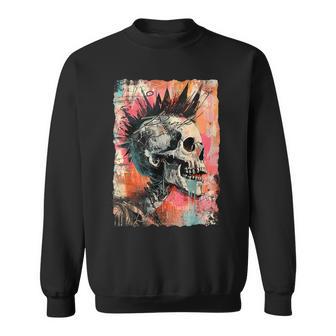 Vintage Graffiti Biker Rocker Skull Punk Horror Skull Sweatshirt - Geschenkecke